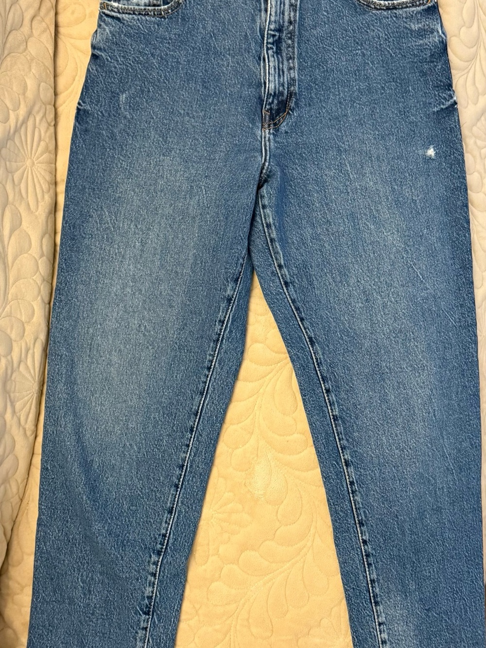 Zara Women's Straight-Leg Mid Blue Jeans
